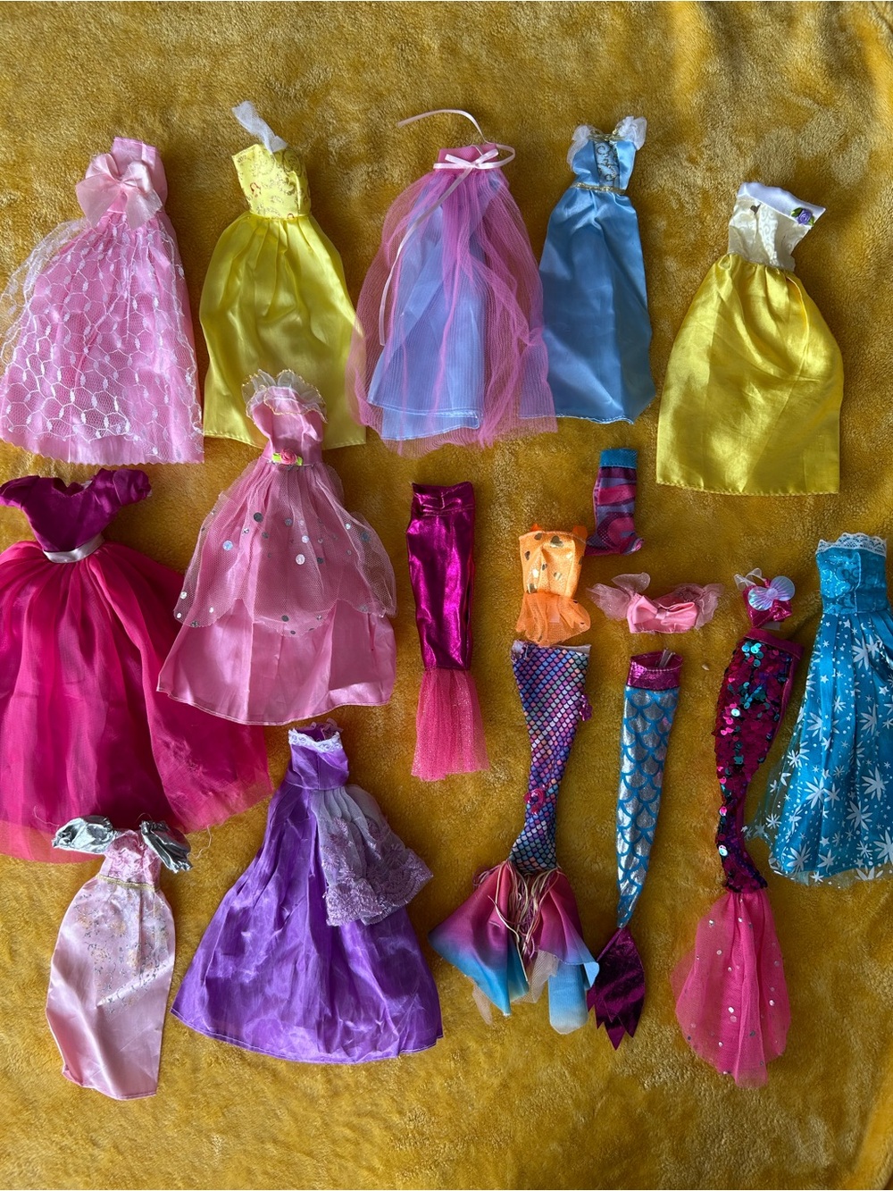 Barbie Fancy Dresses Gowns Princess Wedding Prom Party Doll Mermaid Clothes Lot